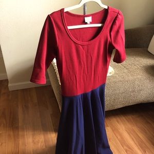 Red and Navy Blue LuLaRoe Dress